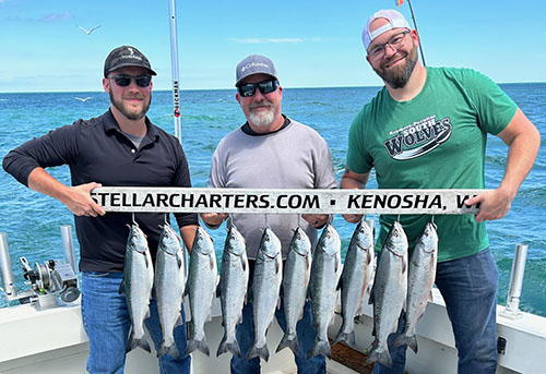 Ike, Zak and Dave fishing on Lake MIchigan