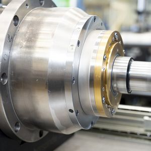 High-Speed Machined Spindle Shaft Mounted on a Test Bench